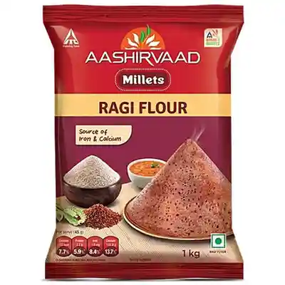 Aashirvaad Nature's Super Foods - Ragi Flour/Ragi Hittu, 1 kg PouchAashirvaad Nature's Super Foods - Ragi Flour/Ragi Hittu, 1 kg Pouch